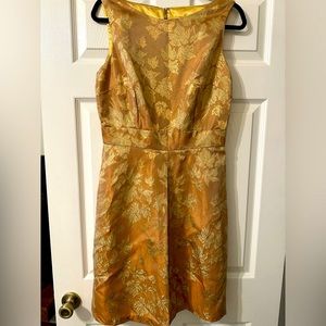 ⭐️⭐️ Molly New York Brocade party vintage style shimmery dress front pleat sz 10